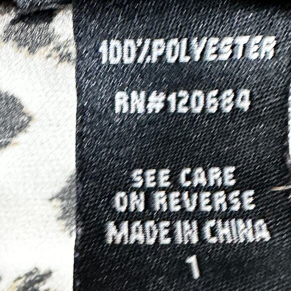 Torrid Blouse Womens Plus 1X Black Brown Leopard Semi Sheer Mature Office Casual - Picture 5 of 9